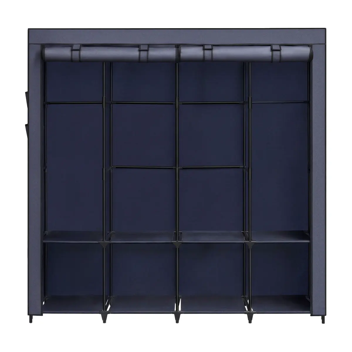 Portable Closet, Wardrobe Closet Organiser with Cover, 4 Hanging Rods and Shelves