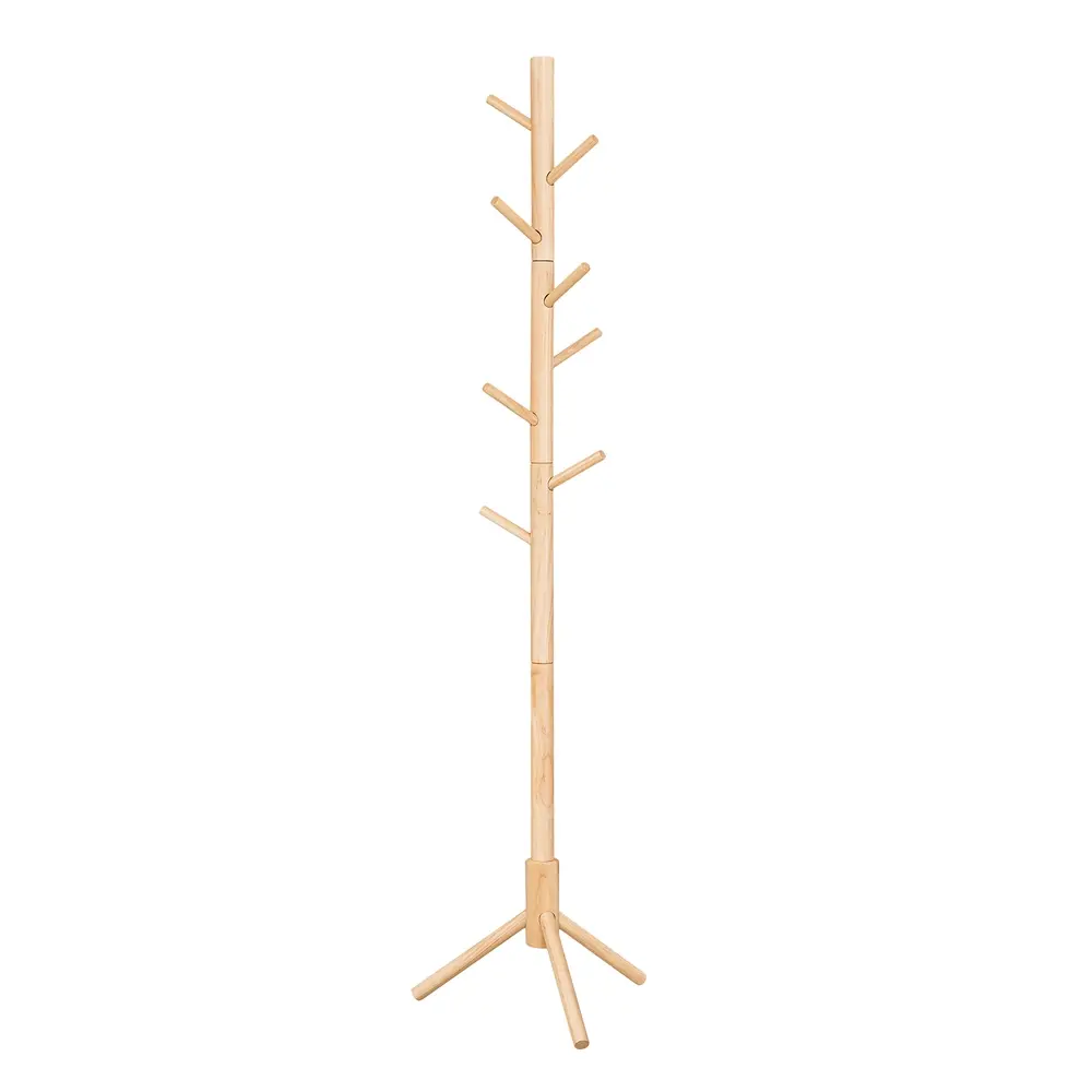 Wooden Tree Shaped Coat Stand with 8 Hooks
