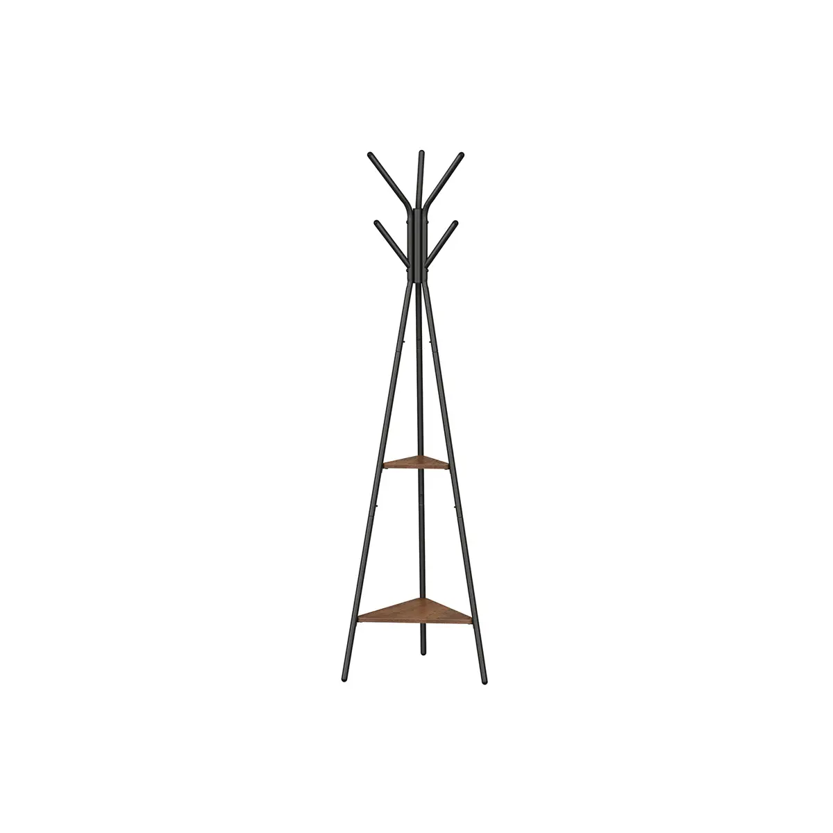 Hall Rack Stand with 2 Shelves Hazelnut Brown and Black