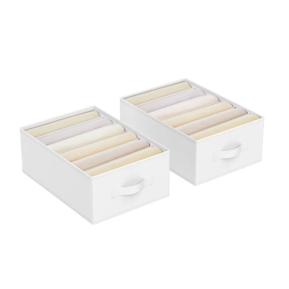 42 x 30 x 17 cm Set of 2 Drawer Organisers Classic White