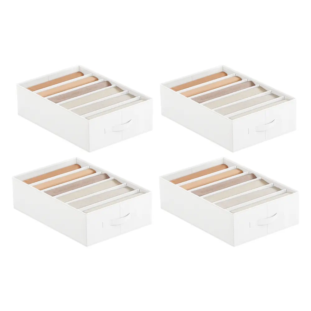 42 x 30 x 17 cm Set of 4 Drawer Organisers Classic White