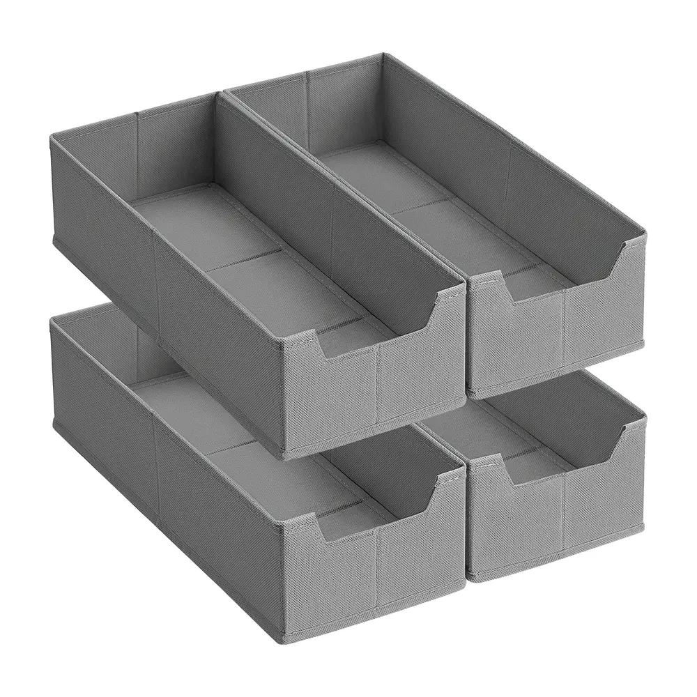Set of foldable drawer organisers with dividers