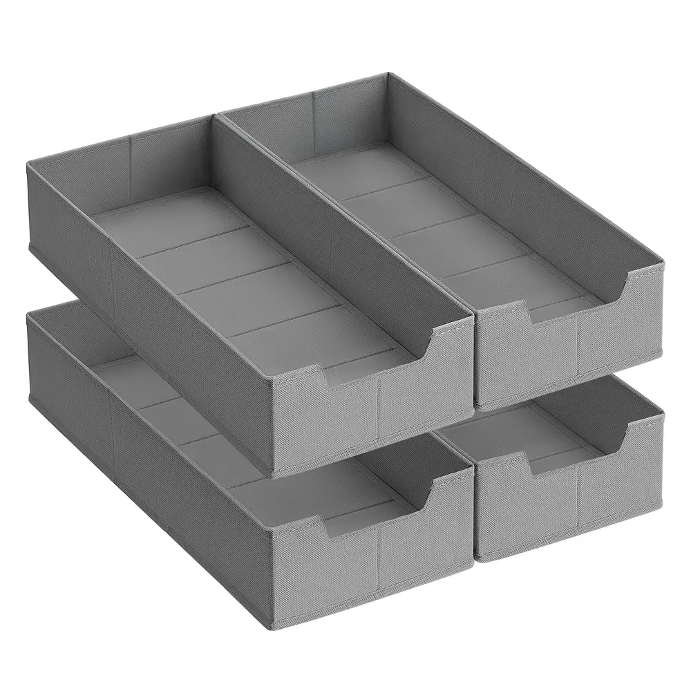 Set of foldable drawer organisers with dividers
