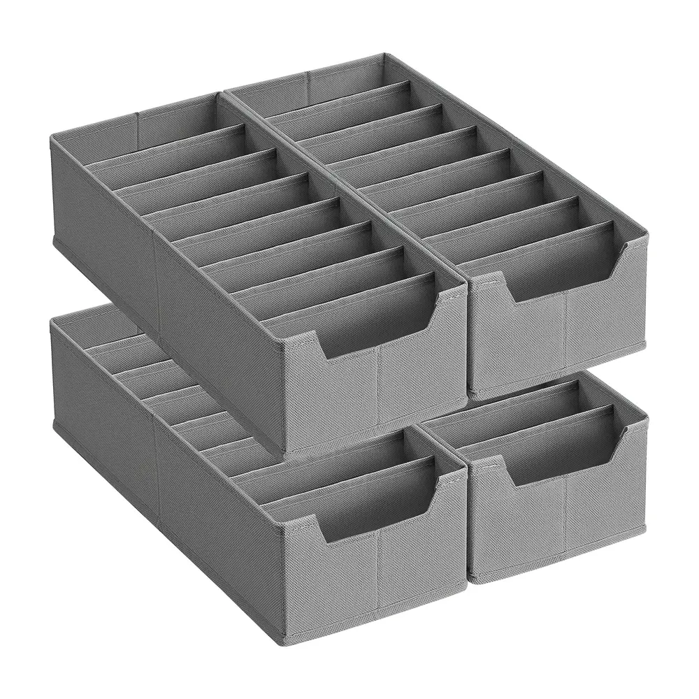 Set of foldable drawer organisers with dividers