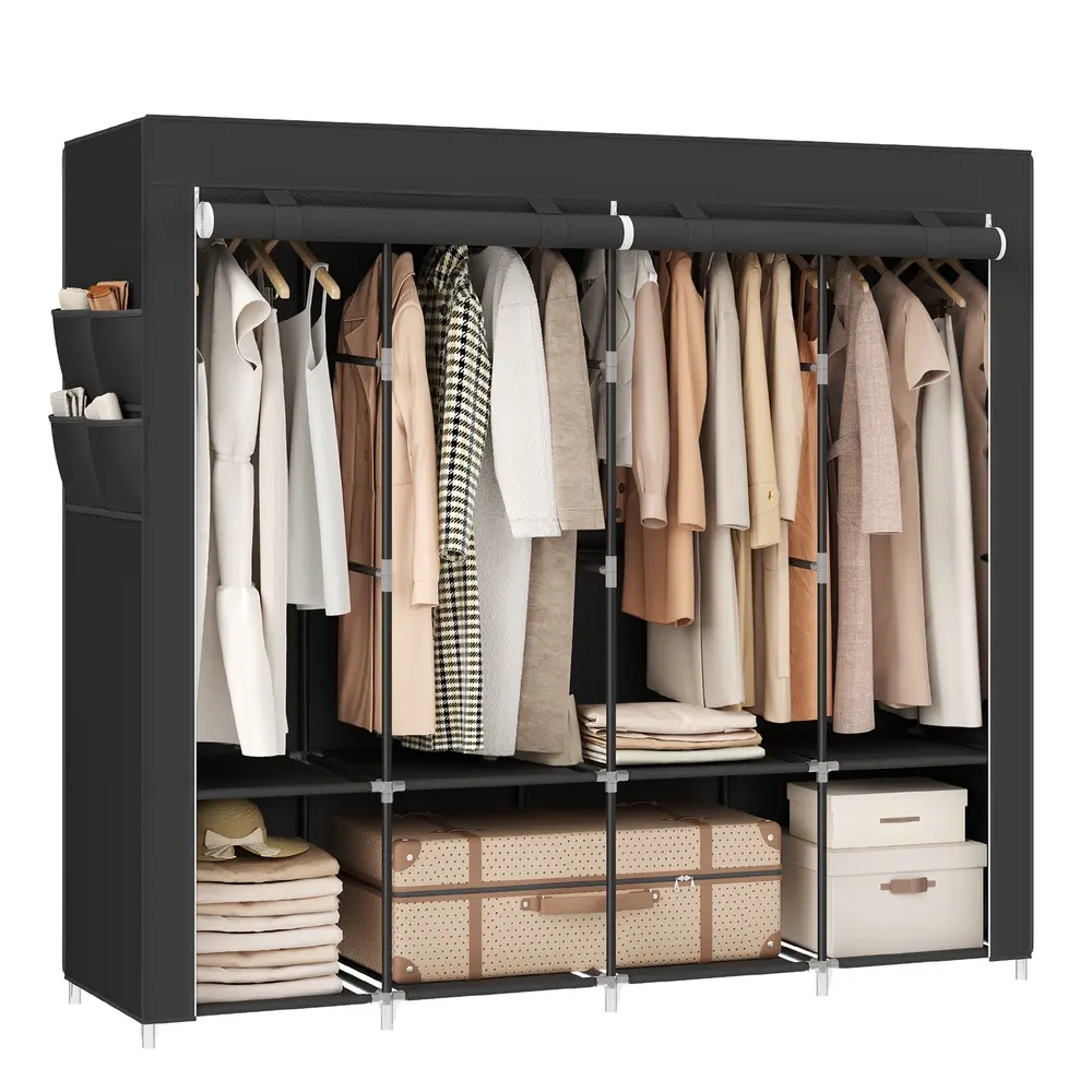Clothes Wardrobe with Fabric Cover